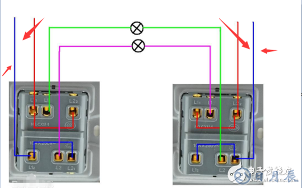 雙開電燈開關(guān)怎么接線