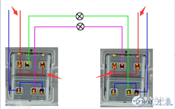 雙開電燈開關(guān)怎么接線