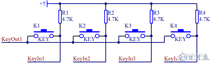單片機獨立式按鍵和矩陣式按鍵電路設計